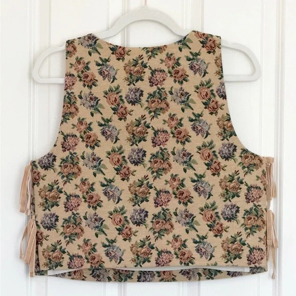 Sezane Jacopo Jacket Top, Jacquard Roselle, Floral - Picture 3 of 7